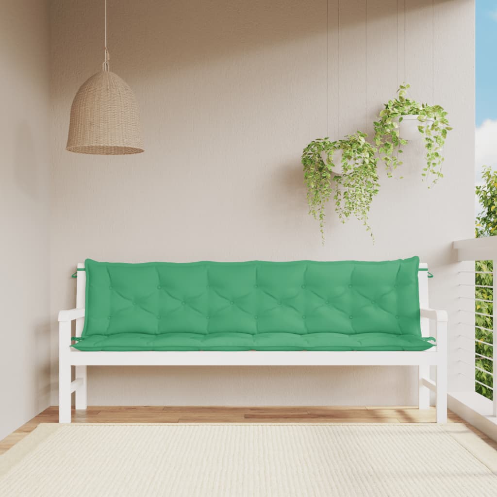 JUNG Vida Gartenbank-Auflagen 2 Stk. Grün 200x50x7 cm Oxford-Gewebe