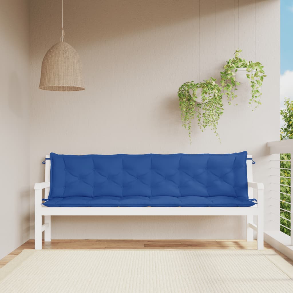 JUNG Vida Gartenbank-Auflagen 2 Stk. Blau 200x50x7 cm Oxford-Gewebe