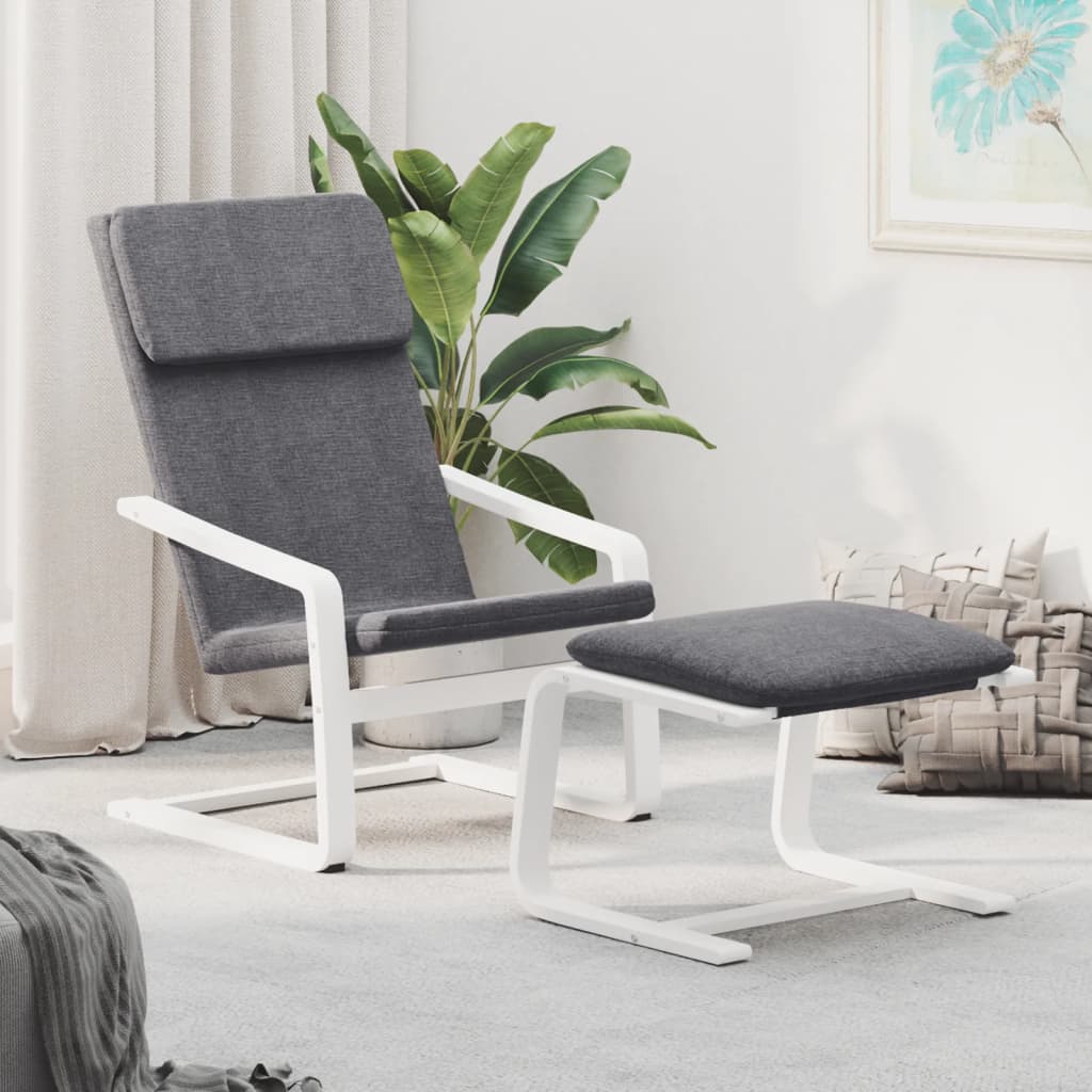 JUNG Vida Relaxsessel mit Hocker Dunkelgrau Stoff