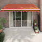 JUNG Vida Elektrische Markise mit Kurbel Orange und Braun 3,5x2,5 m