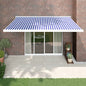 JUNG Vida Markise Einziehbar Blau und Weiß 4x3 m Stoff und Aluminium