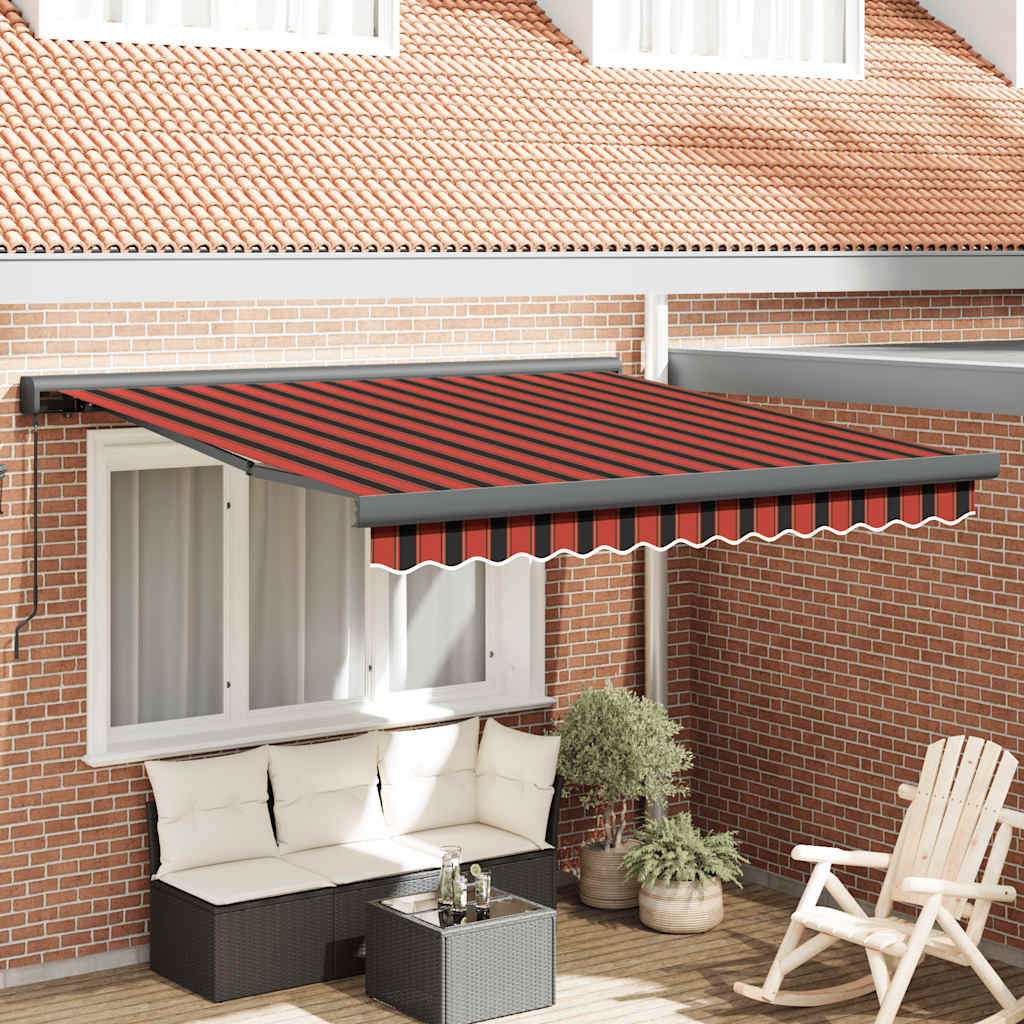 JUNG Vida Markise Einziehbar Orange und Braun 3,5x2,5 m Stoff & Aluminium
