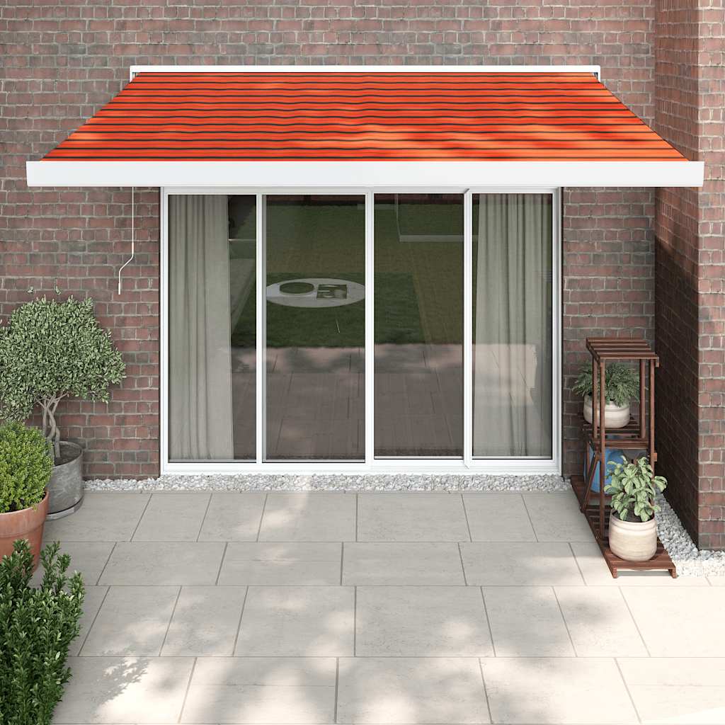 JUNG Vida Markise Einziehbar Orange und Braun 3,5x2,5 m Stoff & Aluminium