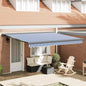JUNG Vida Markise Einziehbar Blau und Weiß 4x3 m Stoff und Aluminium