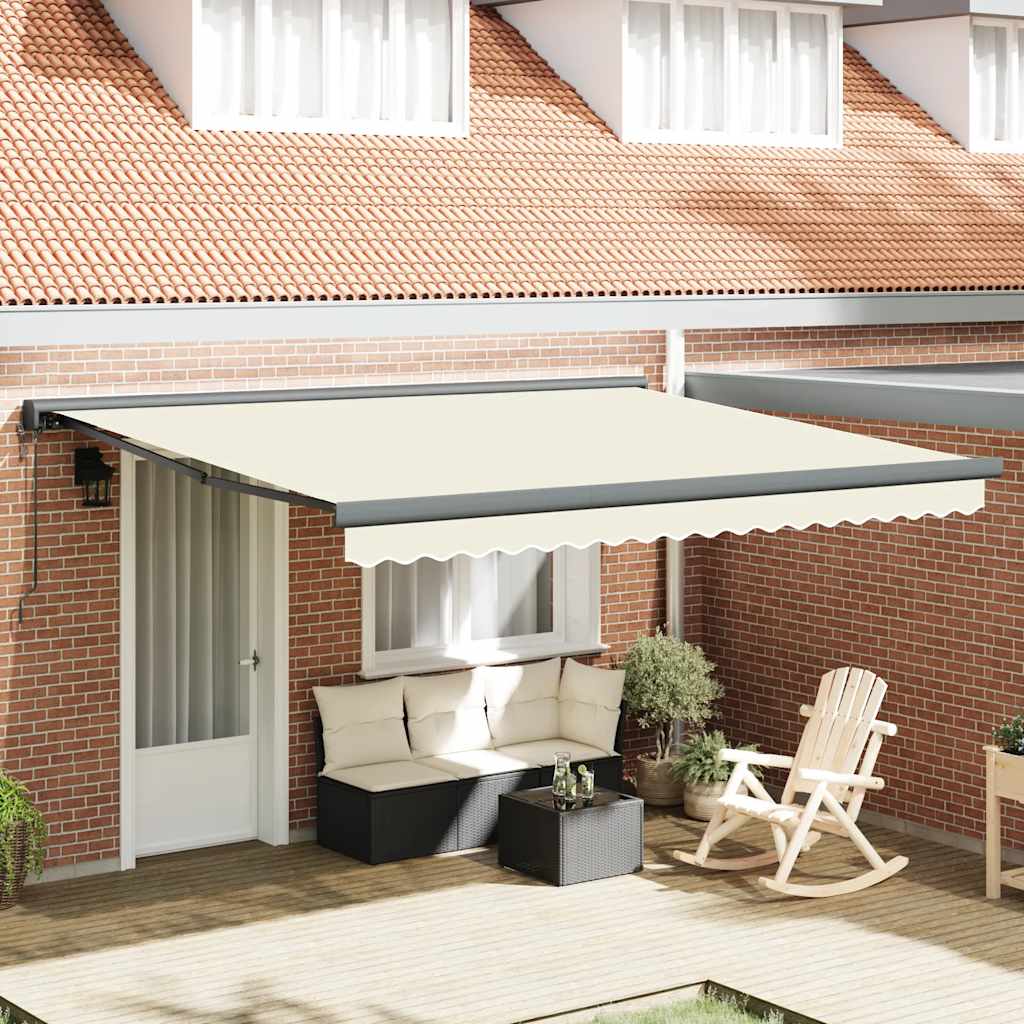 JUNG Vida Markise Einziehbar Creme 4x3 m Stoff und Aluminium