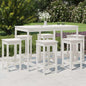 JUNG Vida 7-tlg. Gartenbar-Set Weiß Massivholz Kiefer