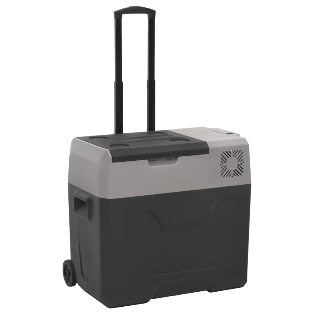 JUNG Vida Kühlbox mit Rollen und Griff Schwarz & Grau 50 L Polypropylen