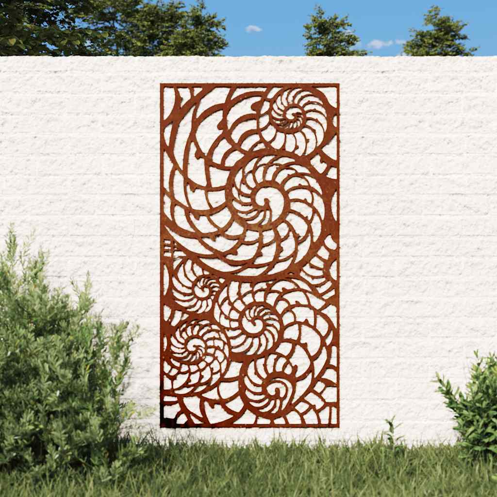 JUNG Vida Garten-Wanddeko 105x55 cm Cortenstahl Muschel-Design