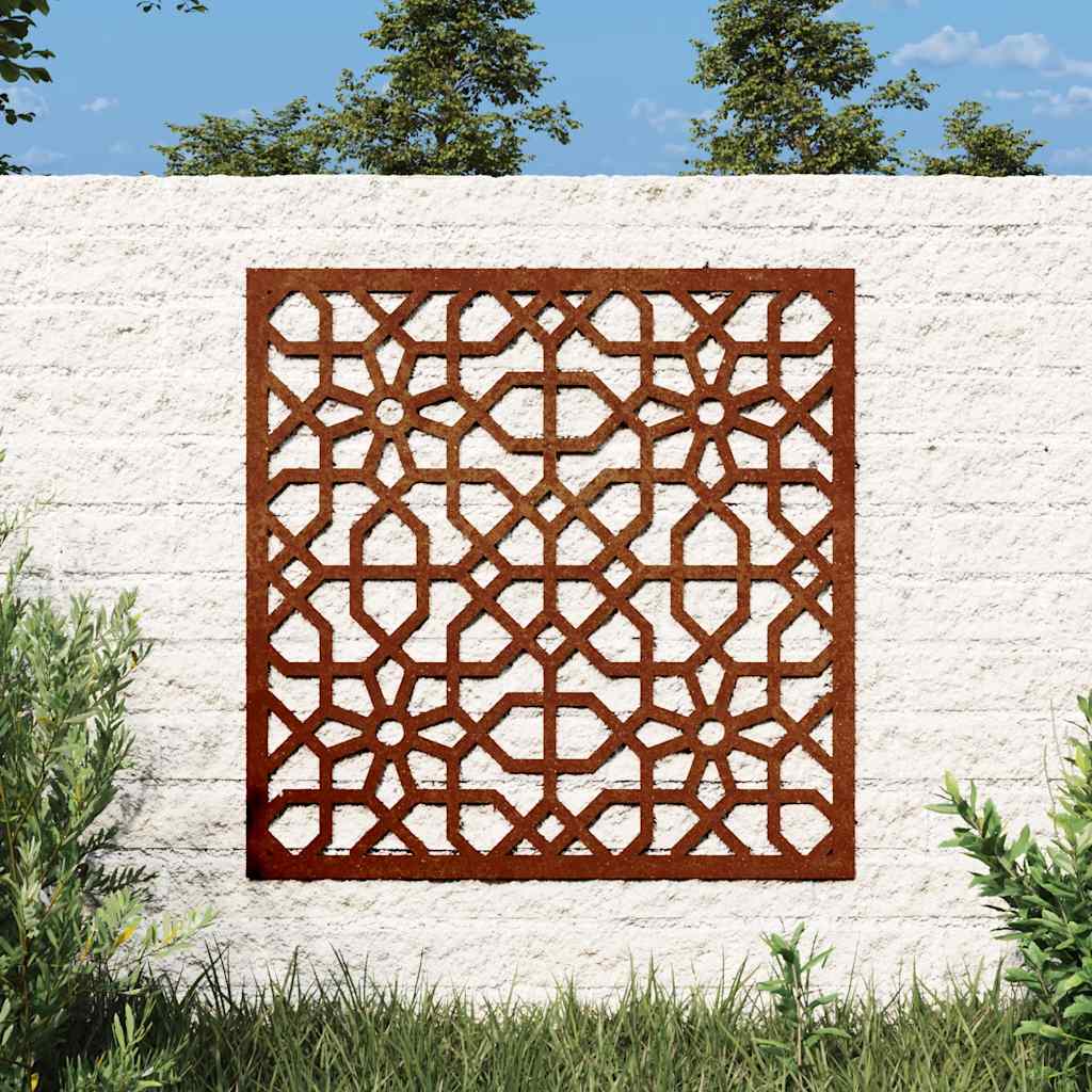 JUNG Vida Garten-Wanddeko 55x55 cm Cortenstahl Maurisches Design