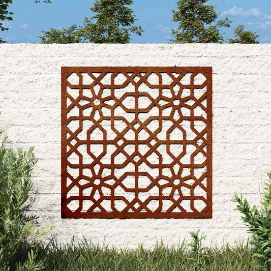 JUNG Vida Garten-Wanddeko 55x55 cm Cortenstahl Maurisches Design