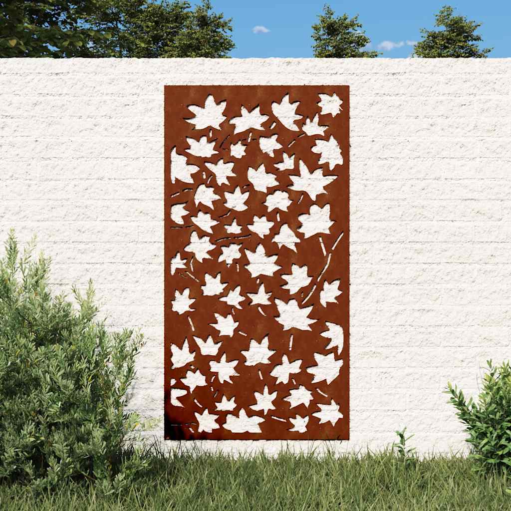 JUNG Vida Garten-Wanddeko 105x55 cm Cortenstahl Ahornblatt-Design