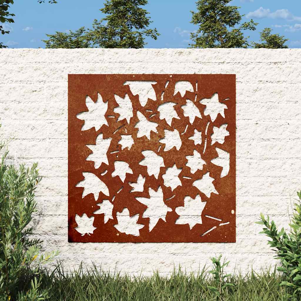 JUNG Vida Garten-Wanddeko 55x55 cm Cortenstahl Ahornblatt-Design