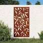 JUNG Vida Garten-Wanddeko 105x55 cm Cortenstahl Bambusblatt-Design