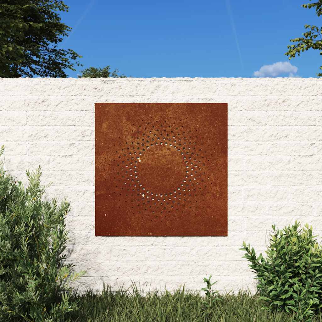 JUNG Vida Garten-Wanddeko 55x55 cm Cortenstahl Sonne-Design