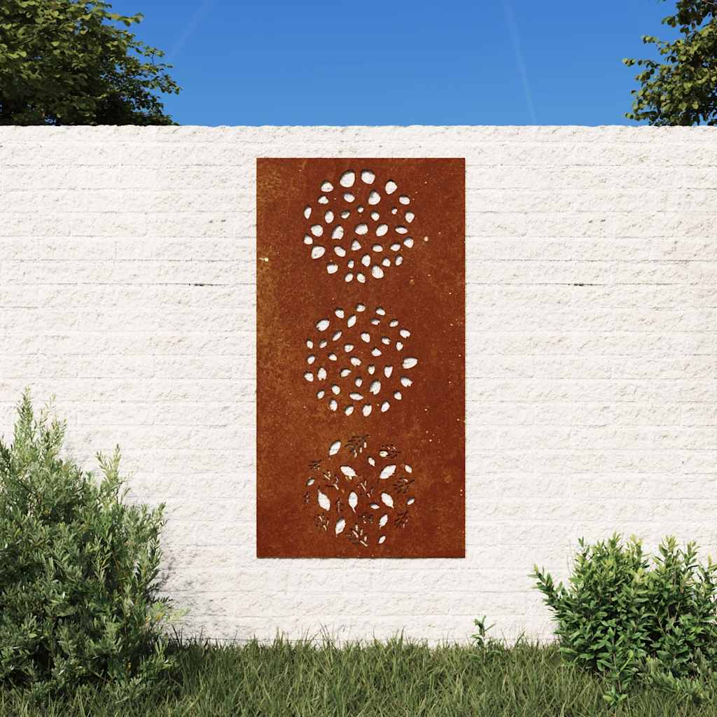 JUNG Vida Garten-Wanddeko 105x55 cm Cortenstahl Blatt-Design
