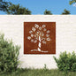 JUNG Vida Garten-Wanddeko 55x55 cm Cortenstahl Baum-Design
