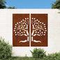 JUNG Vida 2-tlg. Garten-Wanddeko 105x155 cm Cortenstahl Baum-Design