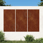 JUNG Vida 3-tlg. Garten-Wanddeko 105x55 cm Cortenstahl Sonnen-Design