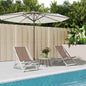 JUNG Vida Strandstühle 2 Stk. Klappbar Braun Aluminium und Textilene