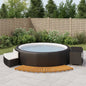 JUNG Vida Whirlpool-Umrandung Schwarz Poly-Rattan und Massivholz Akazie
