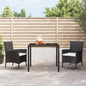 JUNG Vida Gartenstühle mit Kissen 2 Stk. Schwarz Poly Rattan