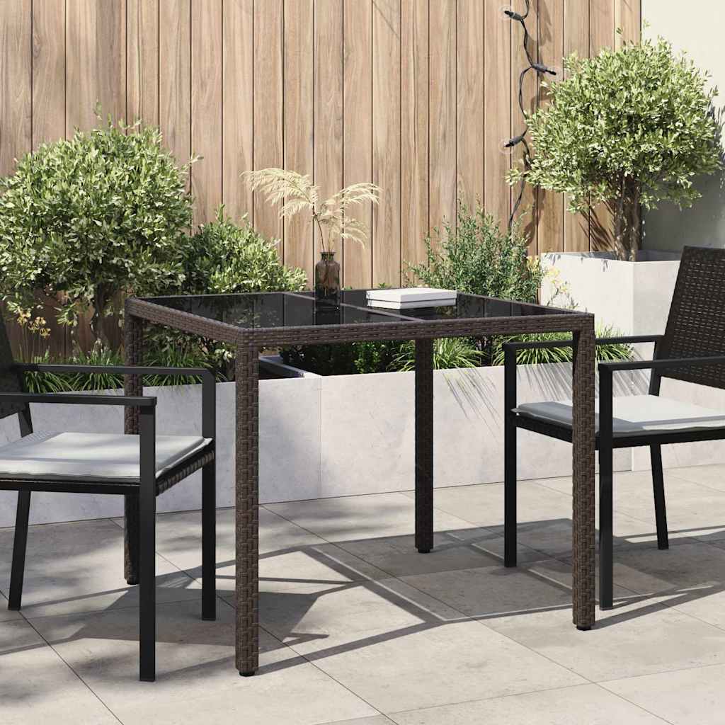 JUNG Vida Gartentisch Braun 90 x 90 x 75 cm Poly-Rattan