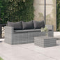 JUNG Vida Gartensofa 3-Sitzer mit Kissen Grau Poly Rattan