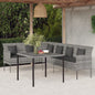 JUNG Vida 2-tlg. Garten-Essgruppe mit Kissen Grau Poly Rattan