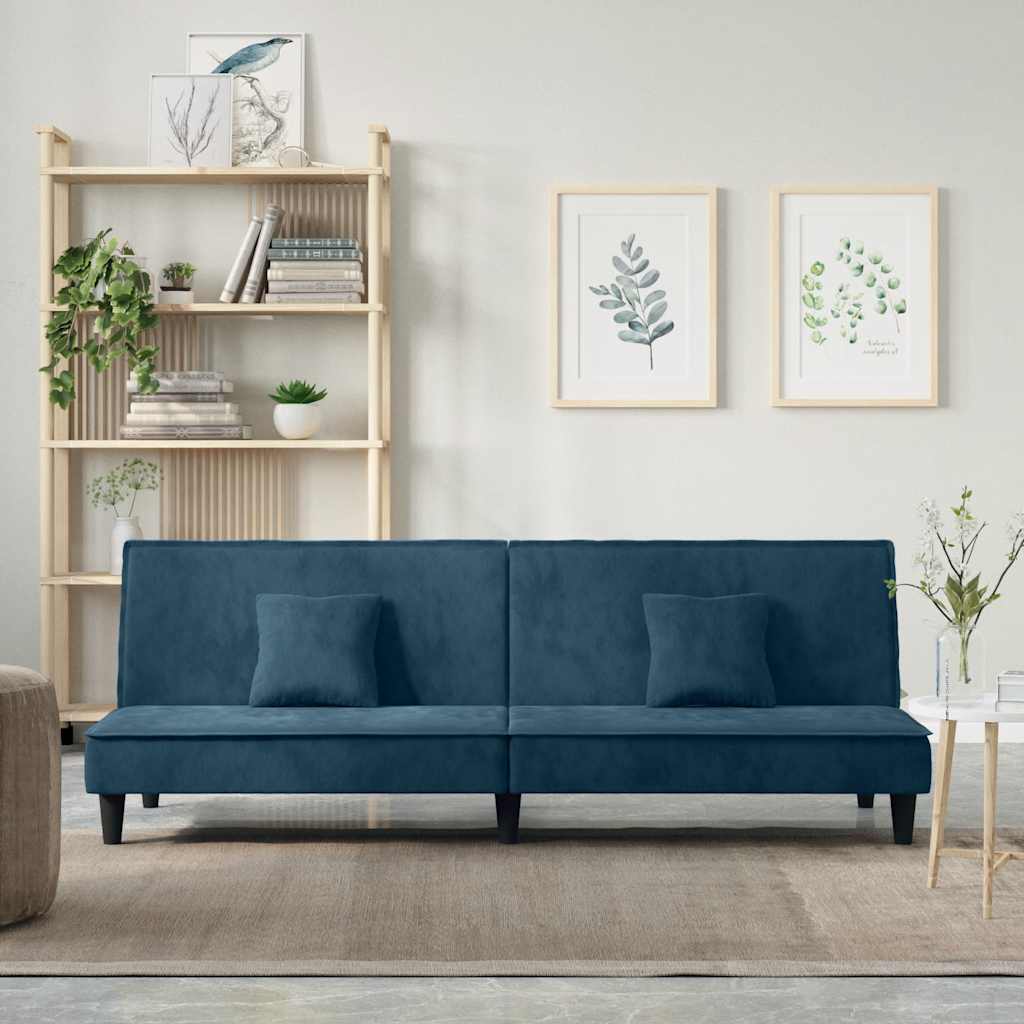 JUNG Vida Schlafsofa Blau Samt