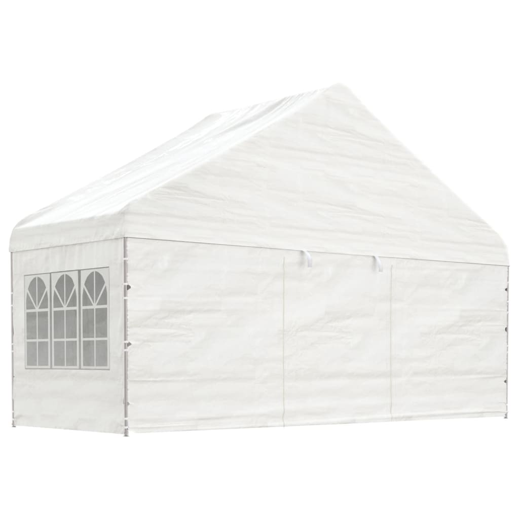 JUNG Vida Pavillon mit Dach Weiß 5,88x2,23x3,75 m Polyethylen