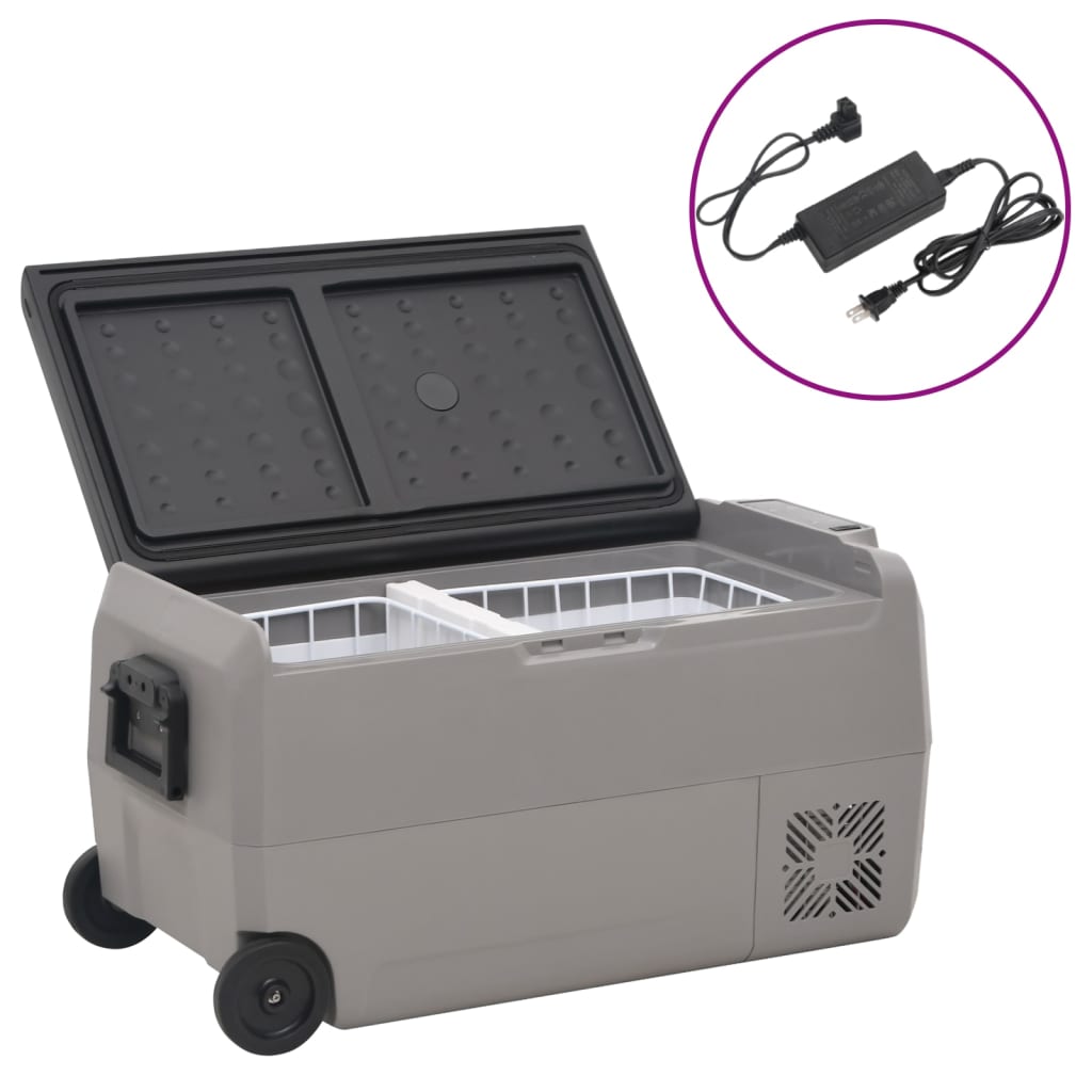 JUNG Vida Kühlbox mit Rollen und Adapter Schwarz & Grau 36 L PP & PE