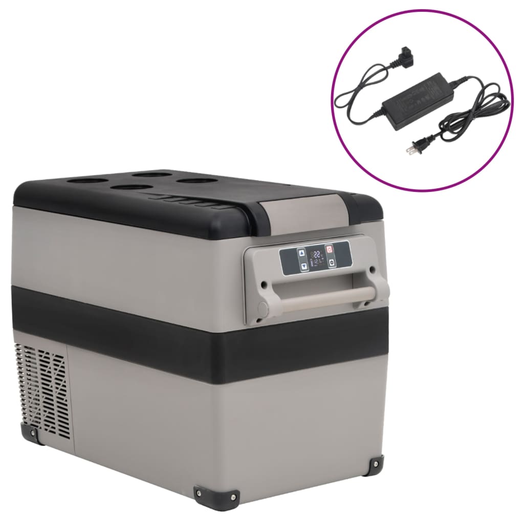 JUNG Vida Kühlbox mit Griff und Adapter Schwarz und Grau 55 L PP & PE