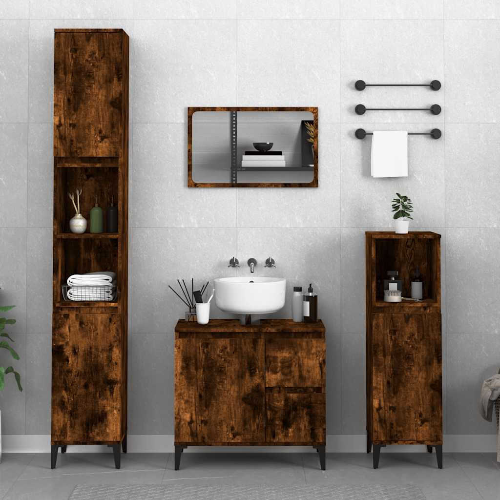 JUNG Vida Badschrank Räuchereiche 65x33x60 cm Holzwerkstoff