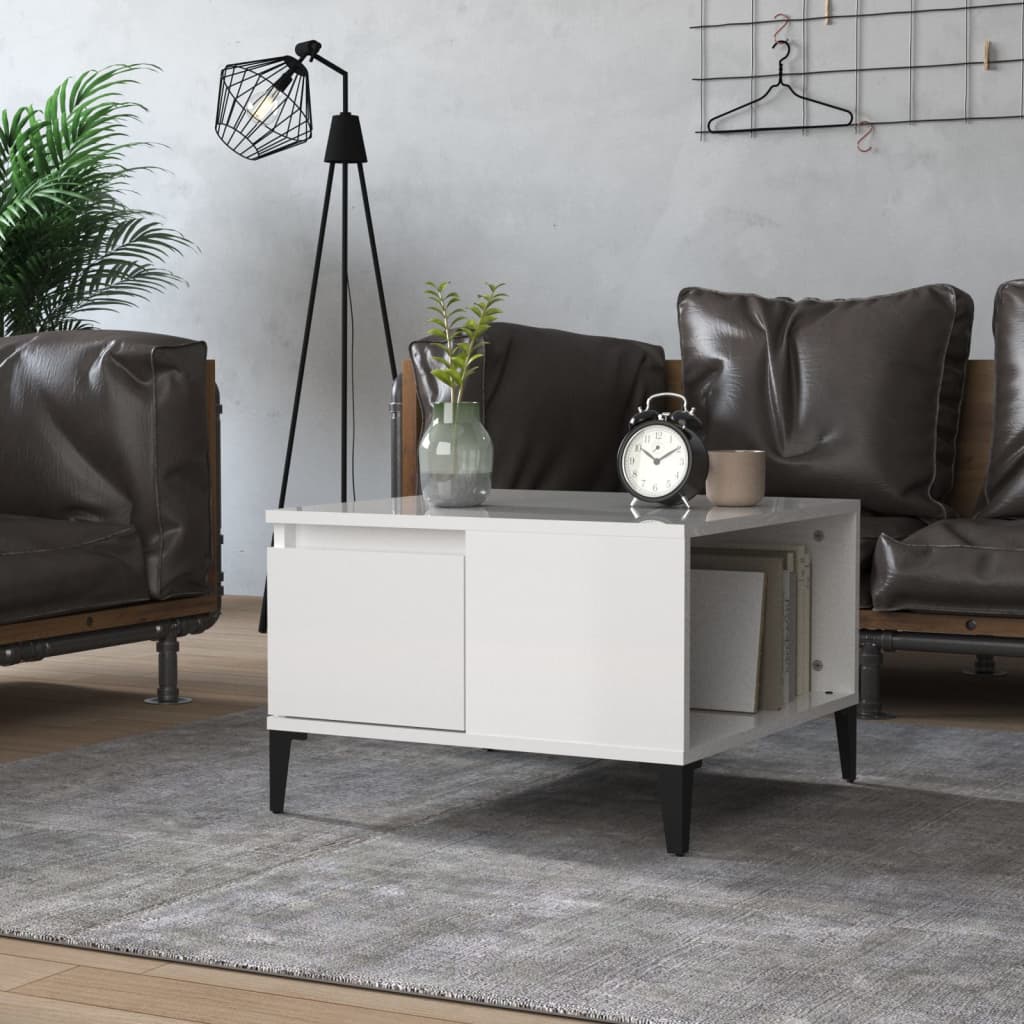 JUNG Vida Couchtisch Hochglanz-Weiß 55x55x36,5 cm Holzwerkstoff