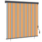 JUNG Vida Rollo Gestreift Gelb und Blau 180 x 250 cm Stoff und Aluminium