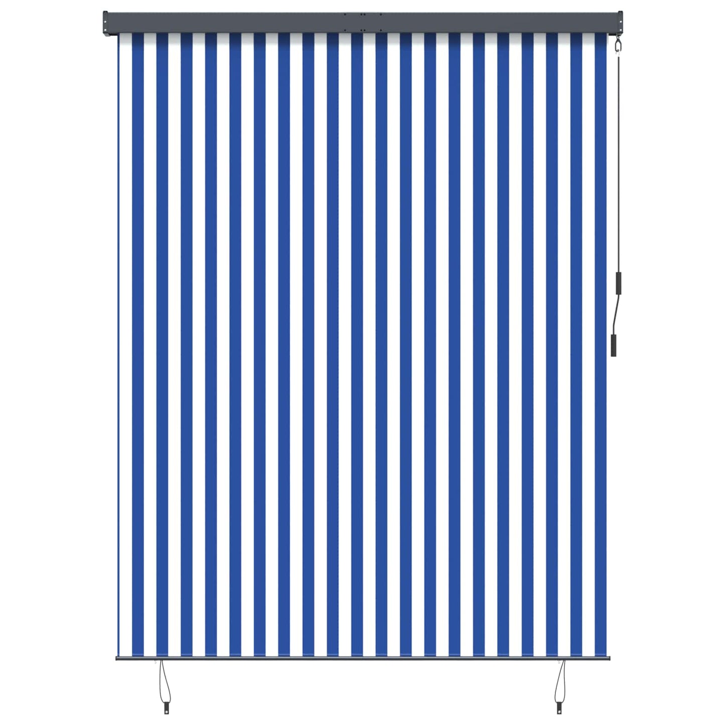 JUNG Vida Rollo Gestreift Blau und Weiß 200 x 250 cm Stoff und Aluminium