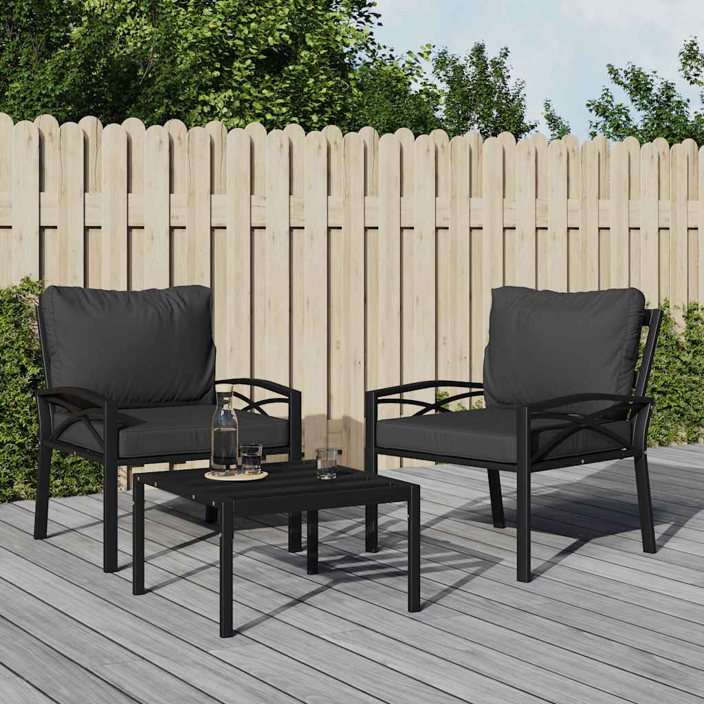 JUNG Vida Gartenstuhl mit Grauen Kissen 68x76x79 cm Stahl