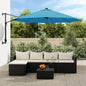 JUNG Vida Wand-Sonnenschirm mit LEDs Meerblau 290 cm