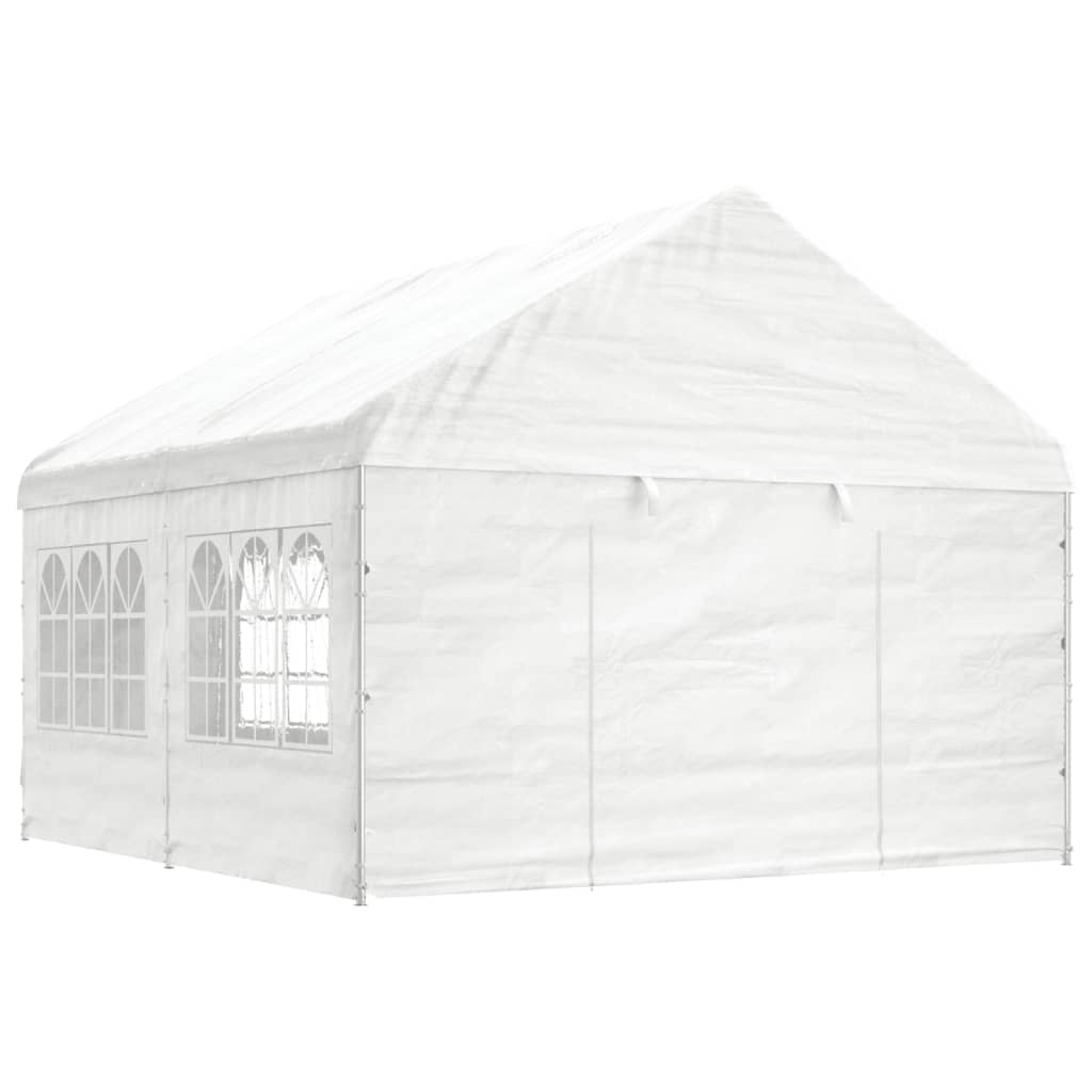 JUNG Vida Pavillon mit Dach Weiß 4,46x4,08x3,22 m Polyethylen