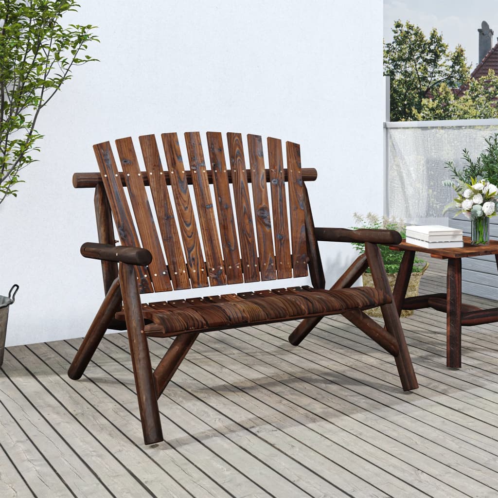 JUNG Vida Gartenbank 2-Sitzer 119x85x98 cm Massivholz Fichte