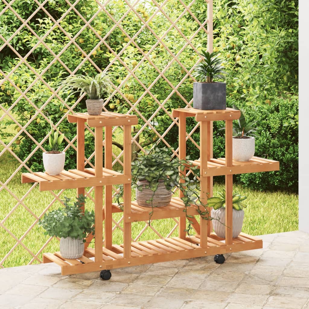 JUNG Vida Blumenständer mit Rollen 110x25x78 cm Massivholz Tanne
