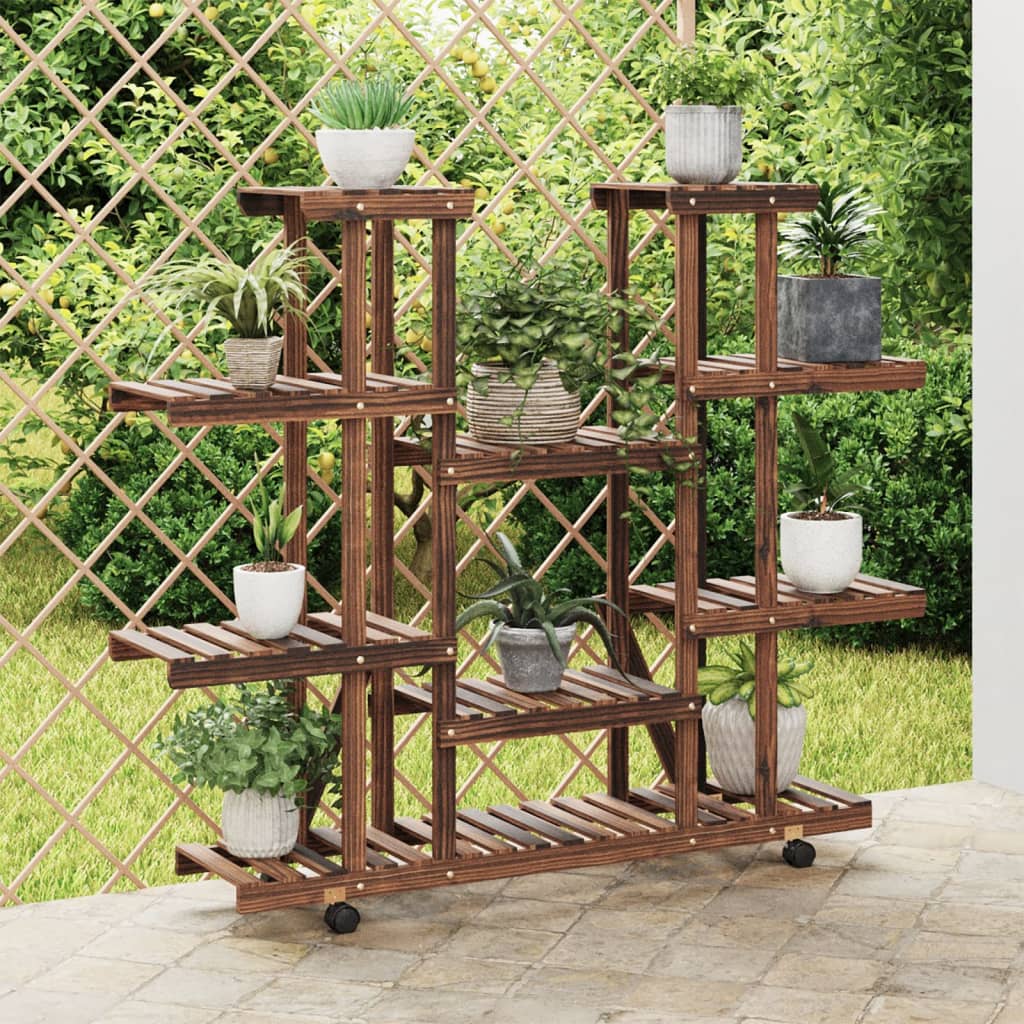 JUNG Vida Blumenständer mit Rollen 110x25x115 cm Massivholz Tanne