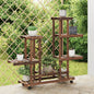 JUNG Vida Blumenständer mit Rollen 95x25x101 cm Massivholz Tanne