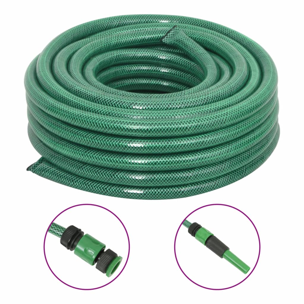 JUNG Vida Gartenschlauch mit Kupplung-Set Grün 0,75" 30 m PVC