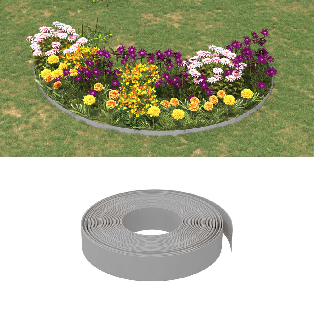 JUNG Vida Rasenkanten 4 Stk. Grau 10 m 10 cm Polyethylen