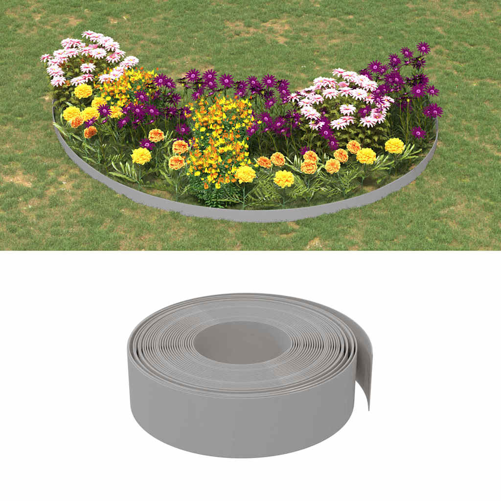 JUNG Vida Rasenkanten 4 Stk. Grau 10 m 15 cm Polyethylen