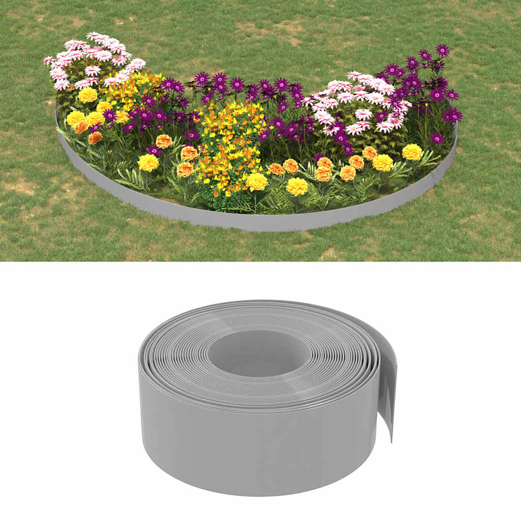 JUNG Vida Rasenkanten 5 Stk. Grau 10 m 20 cm Polyethylen