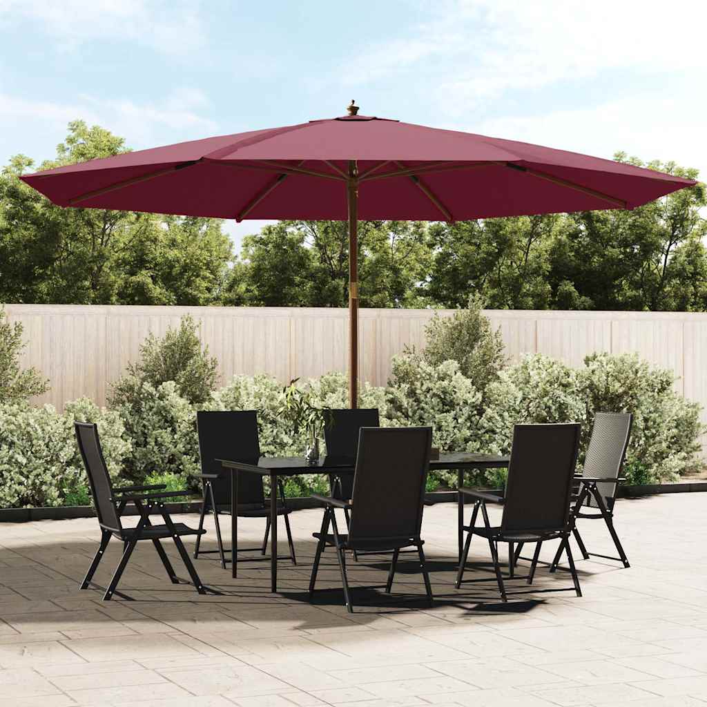 JUNG Vida Sonnenschirm mit Holzmast Bordeauxrot 400x273 cm