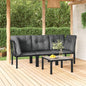 JUNG Vida 4-tlg. Garten-Lounge-Set Schwarz und Grau Poly Rattan