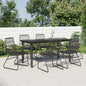 JUNG Vida 7-tlg. Garten-Essgruppe Schwarz PVC-Rattan